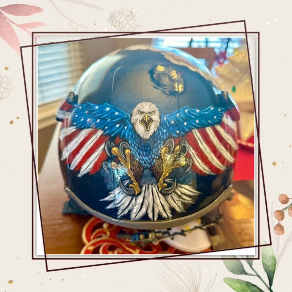 ♥️SOLD Custom Hand Painted Flight Helmet (decor/display only)